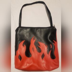 Demonia RED FLAME Gothic Purse DEADSTOCK VINTAGE Y2K BAG GOTH PUNK EMO DEFECTS!!